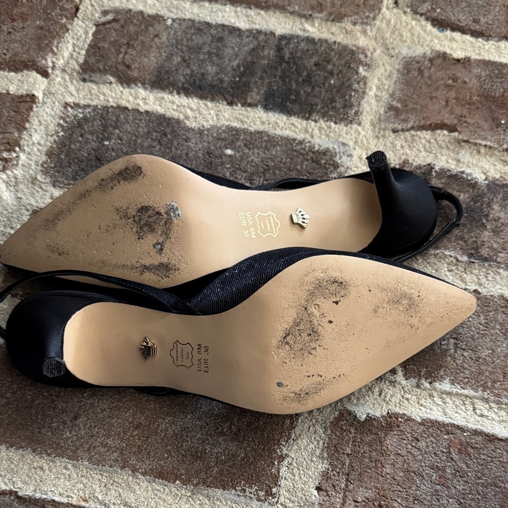 Nina size 8 Teri Black Slingback Women's heels - Picture 6 of 6